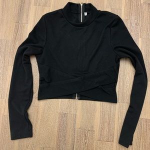 Black Crop Top with Cutouts